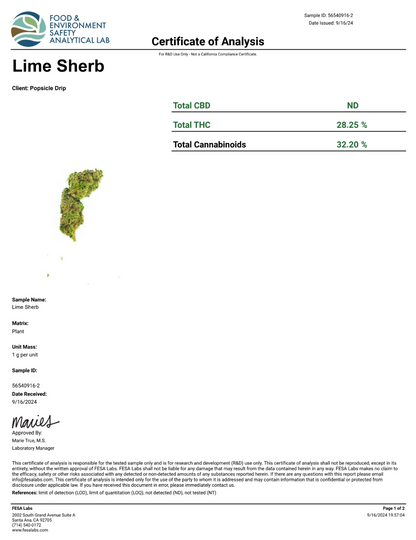 Lime Sherb 14G (0.5OZ)